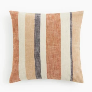 Striped Linen-blend Cushion Cover
